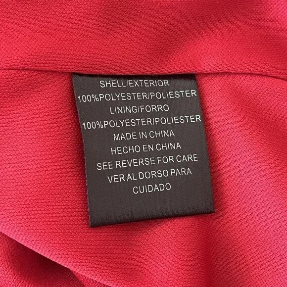 Leslie Fay Flower Rosette Trim Blouse 12 Red Sheer Sexy Romantic Cocktail Party - Picture 11 of 12